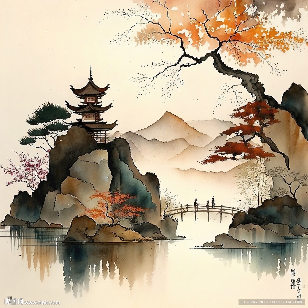 水墨山水画