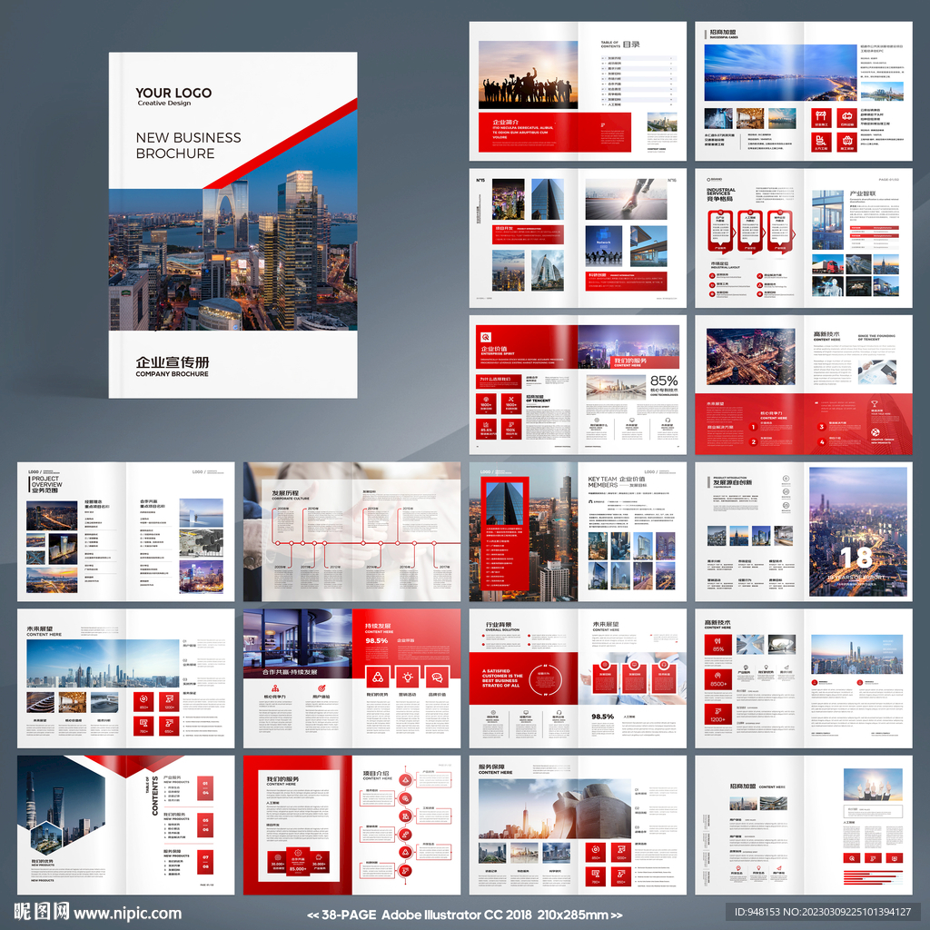 红色企业宣传册