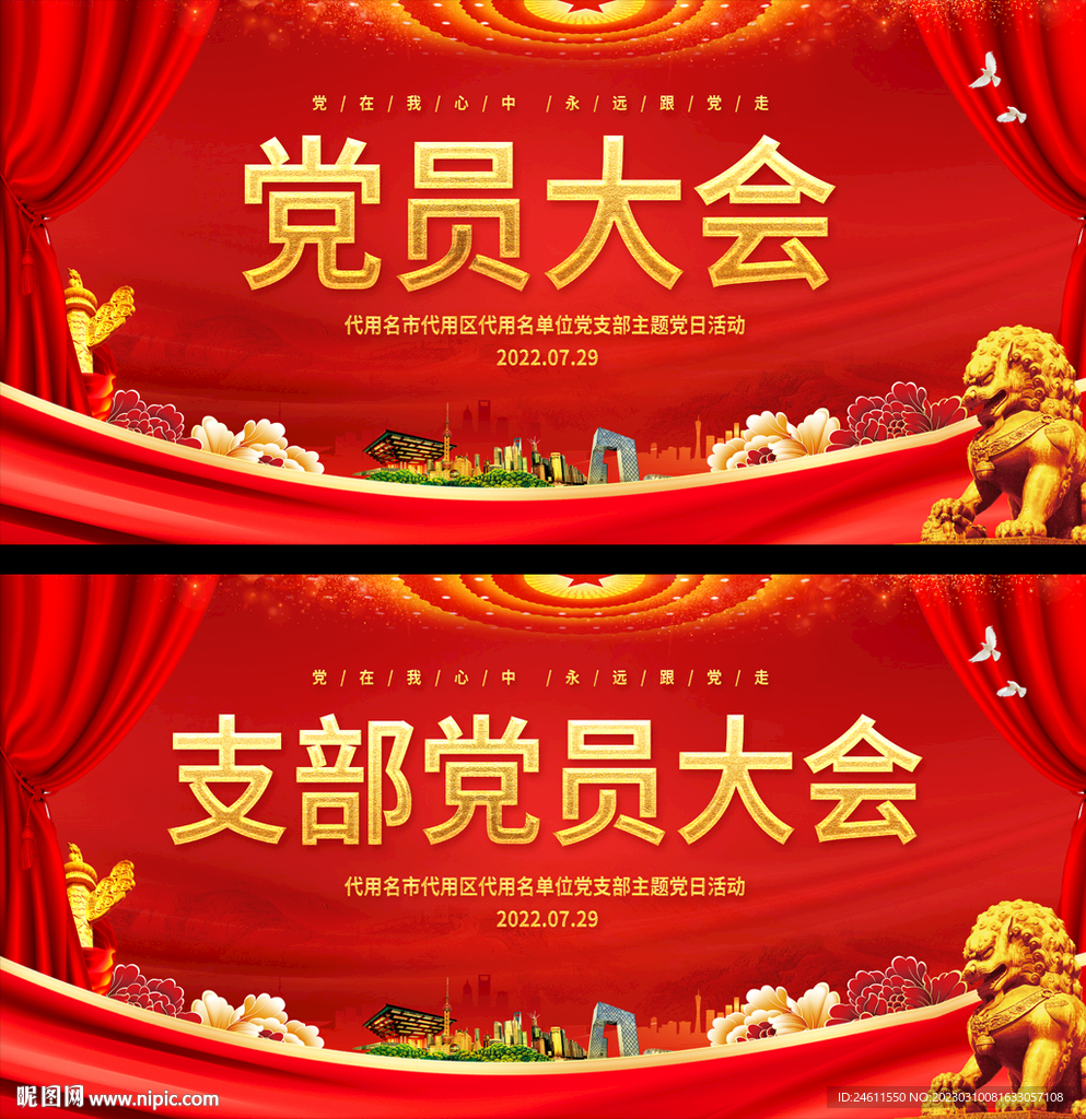 支部党员大会背景