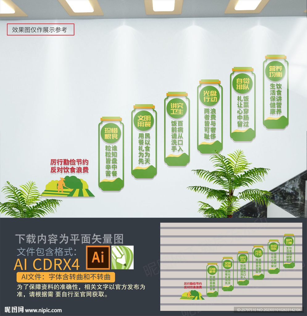 食堂楼梯文化墙