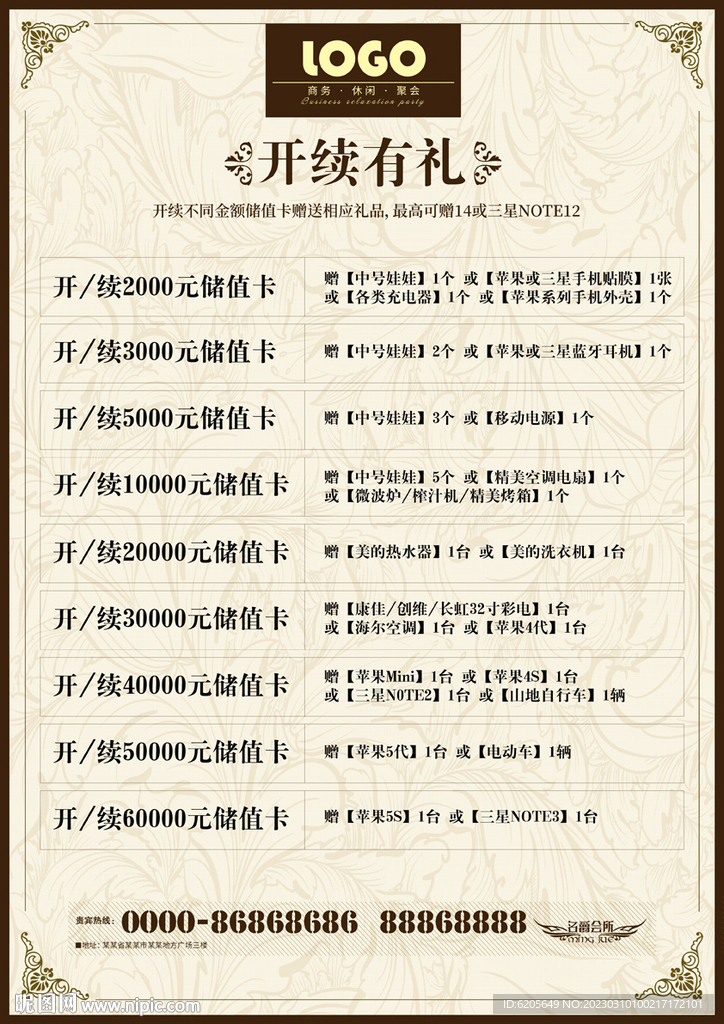 A3充值开续卡设计