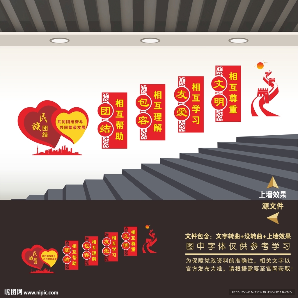 民族团结楼梯文化墙