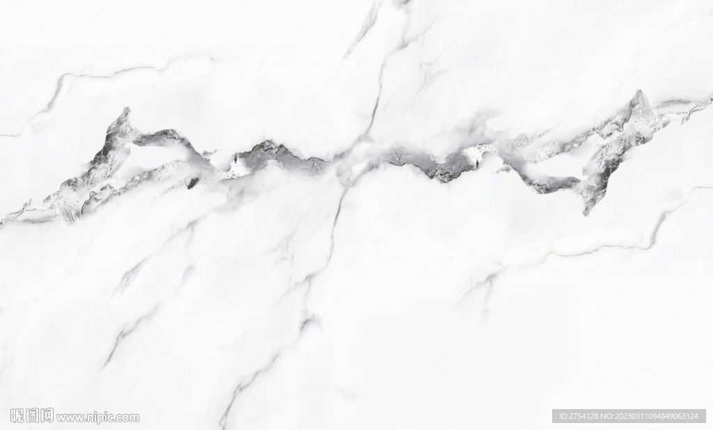 鱼肚白 黑白根大理石纹理 岩板