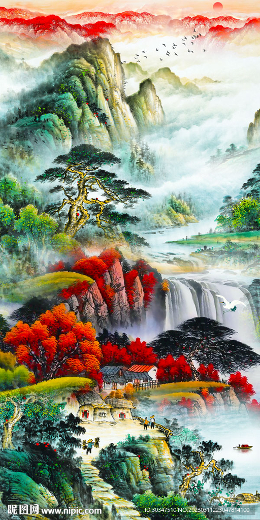 高山流水办公室客厅画