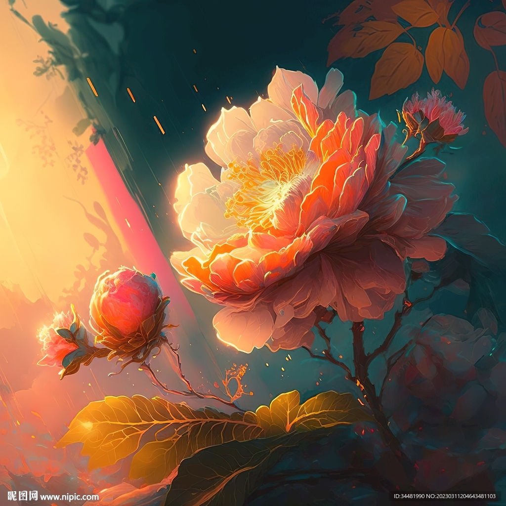 阳光下的发光花