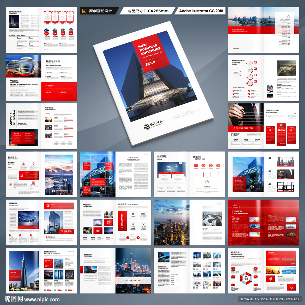 红色企业宣传册