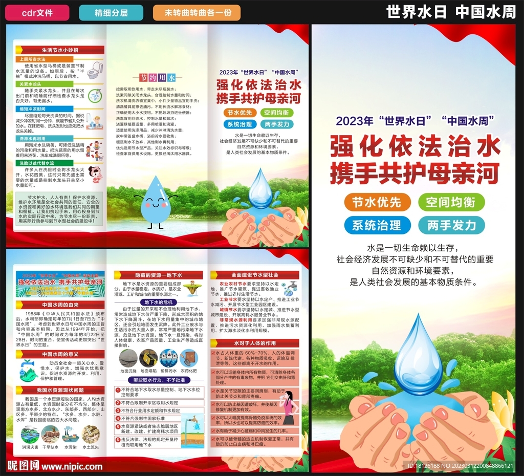 中国水周三折页