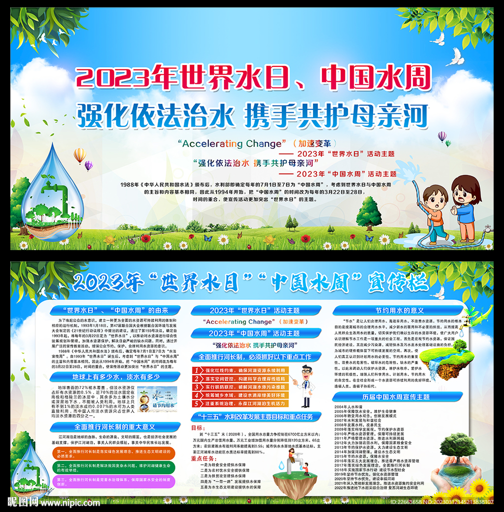 世界水日暨中国水周宣传展板
