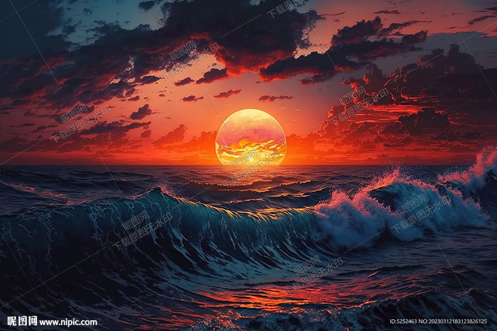 日落的海洋风光