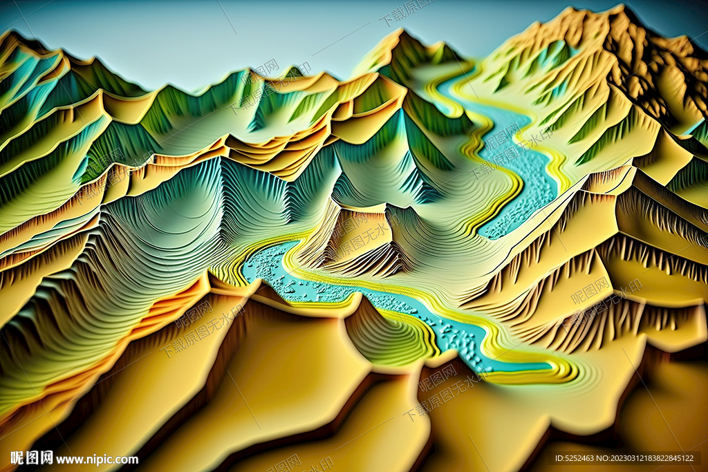 绿色地形地貌