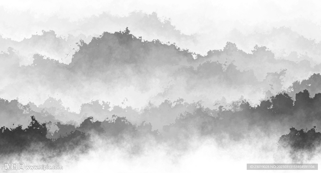 禅意抽象水墨画