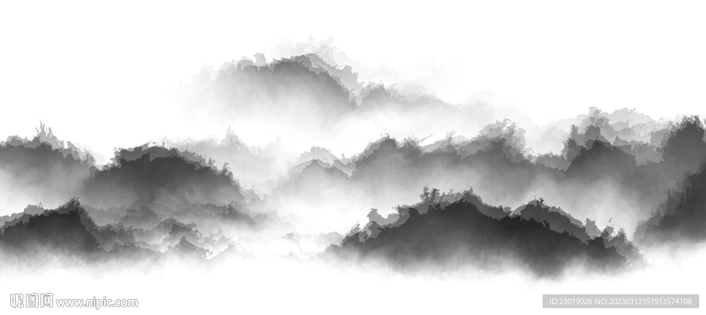 晕染抽象水墨画
