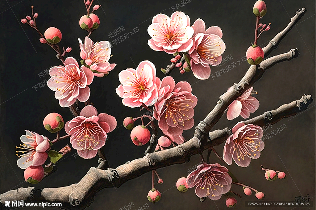 枝头的桃花开了