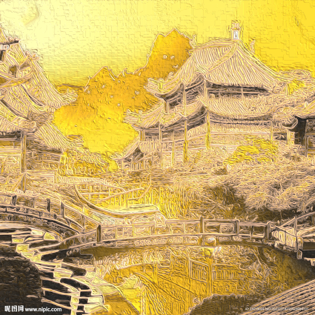 金属抽象水墨画