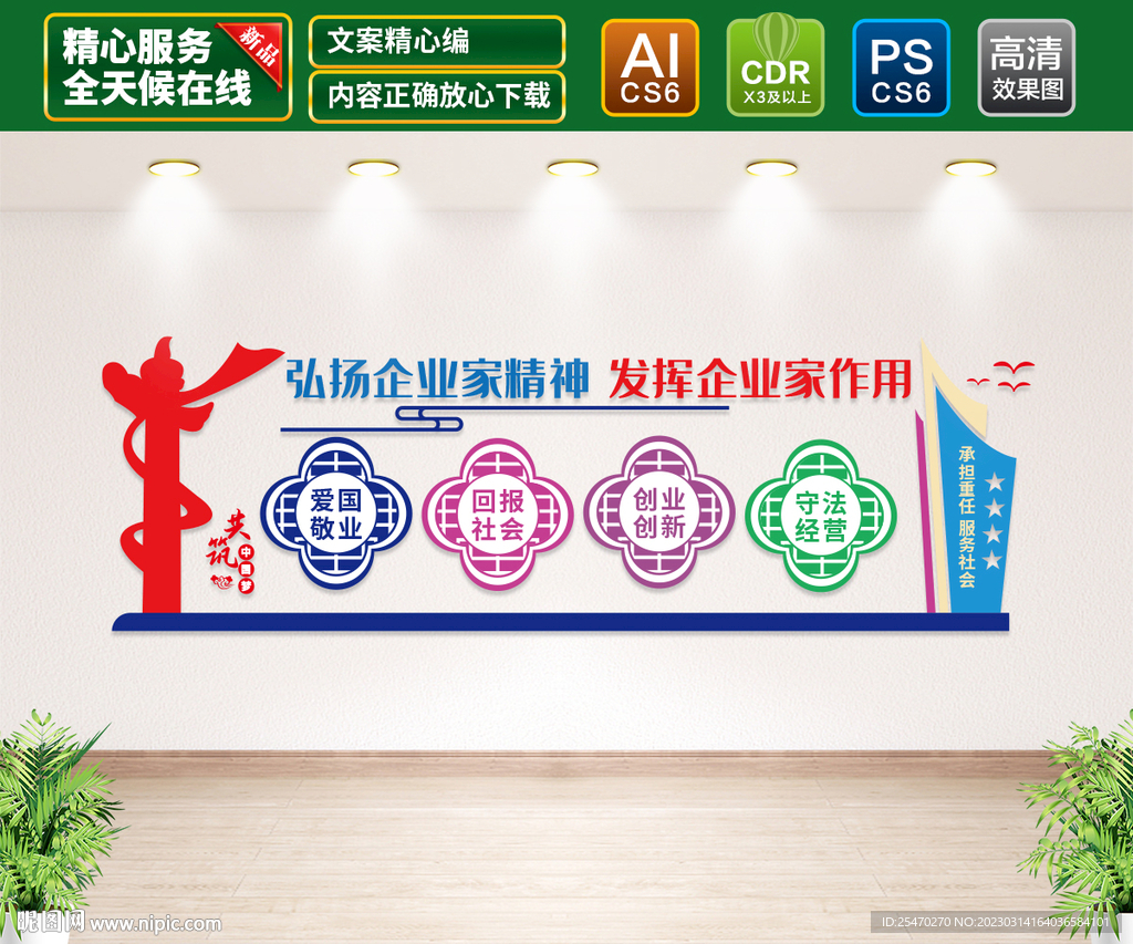 弘扬企业家精神文化墙