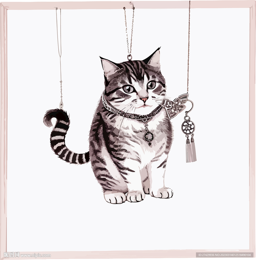 猫卡通手绘 