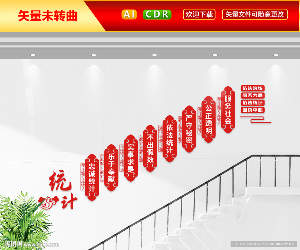 统计楼梯文化墙