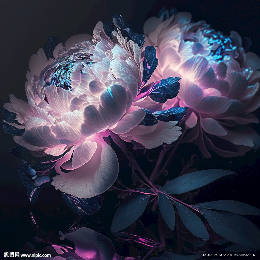 粉色发光花