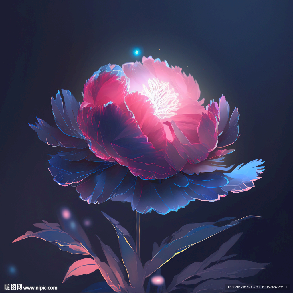 紫色发光花