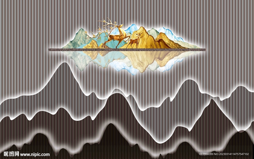 新中式背景墙 