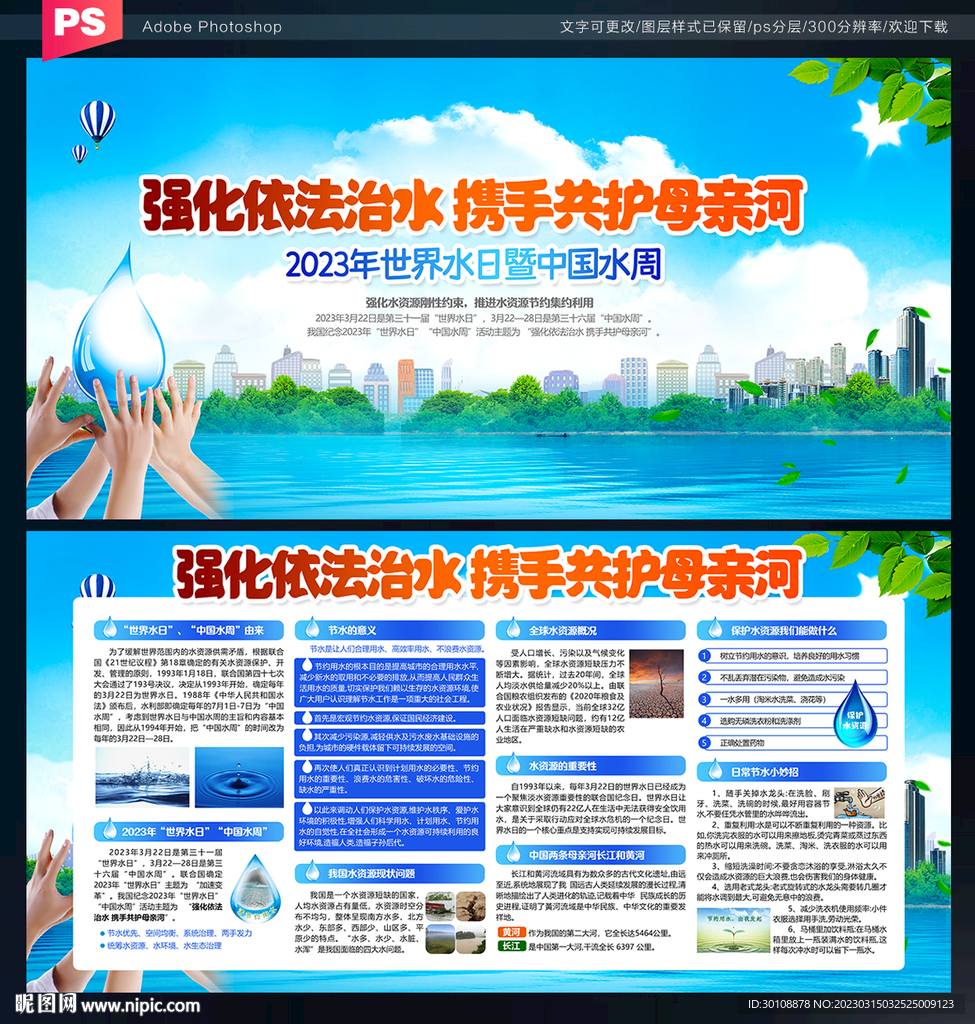 2023年世界水日宣传展板