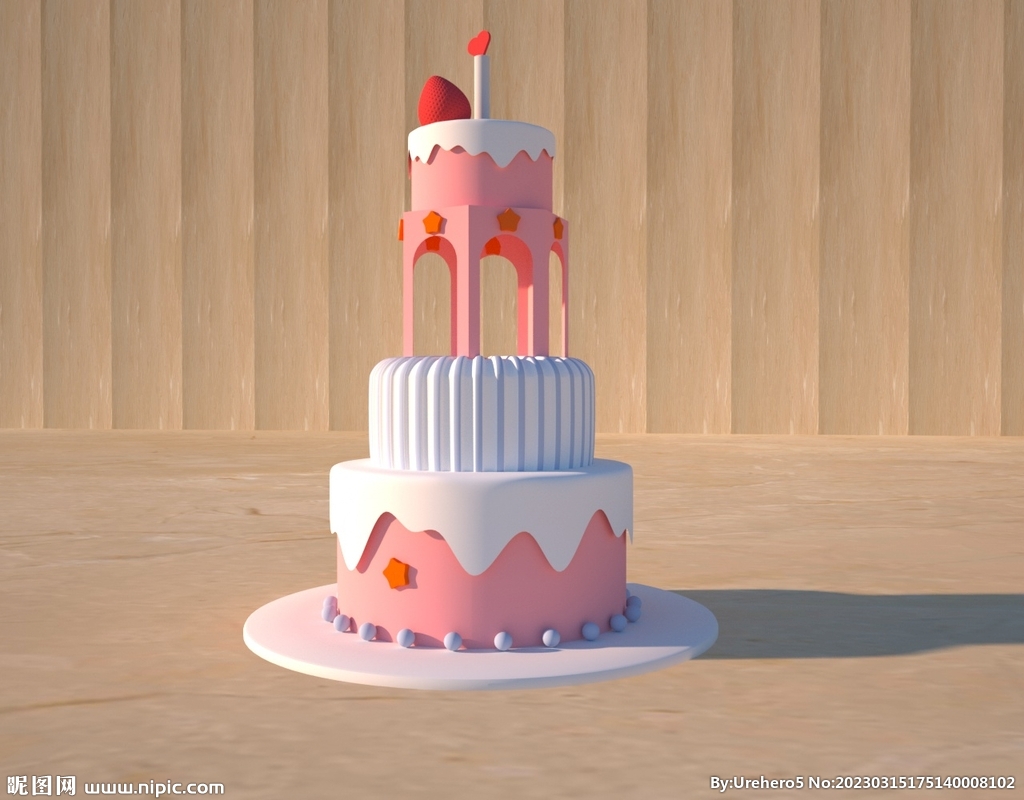 3层蛋糕 生日蛋糕  庆祝
