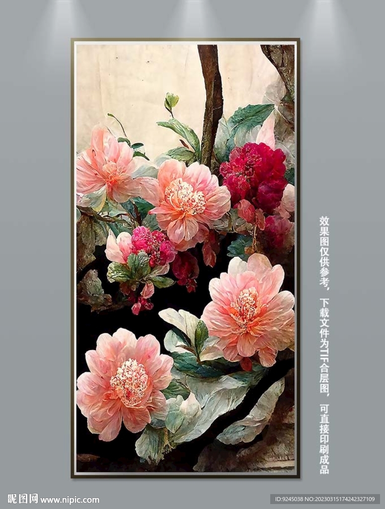 华丽高端复古风纯手绘花卉装饰画