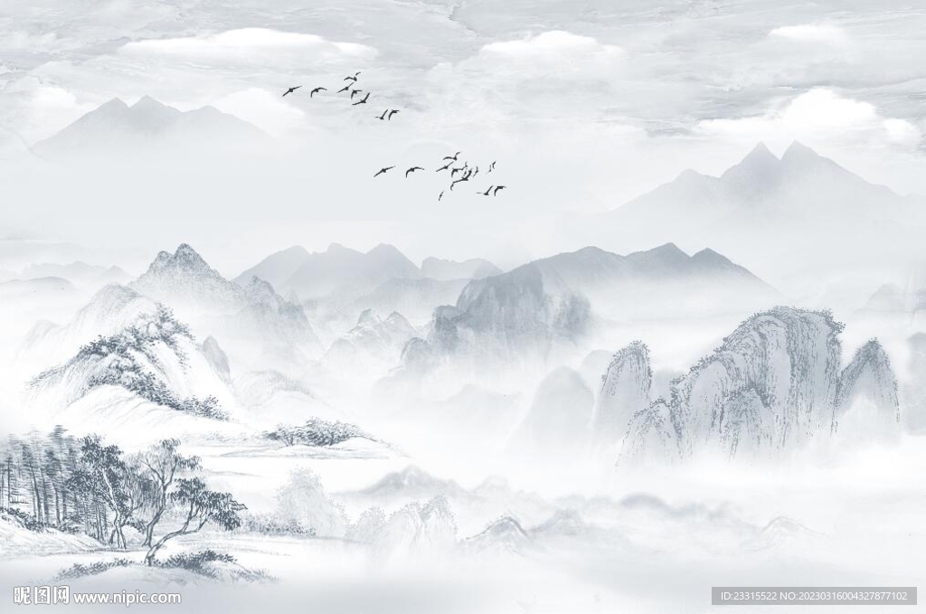 简约新中式背景墙