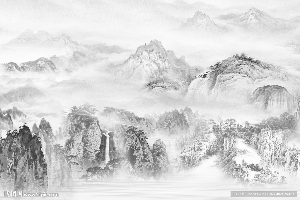 锦绣江山山水背景墙