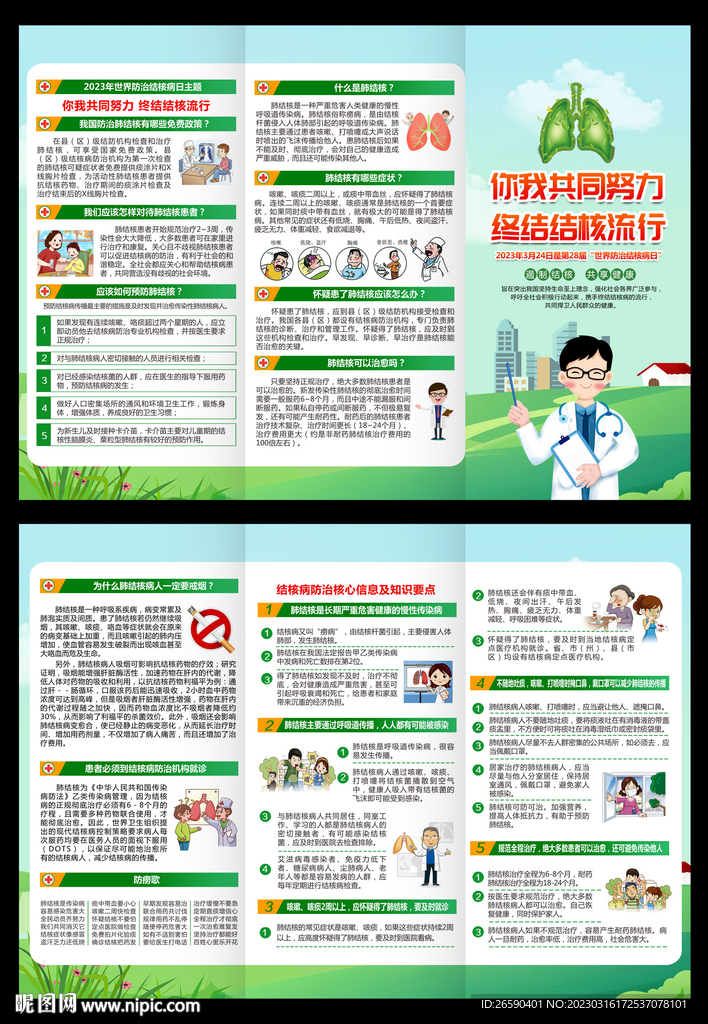 防治结核病日三折页