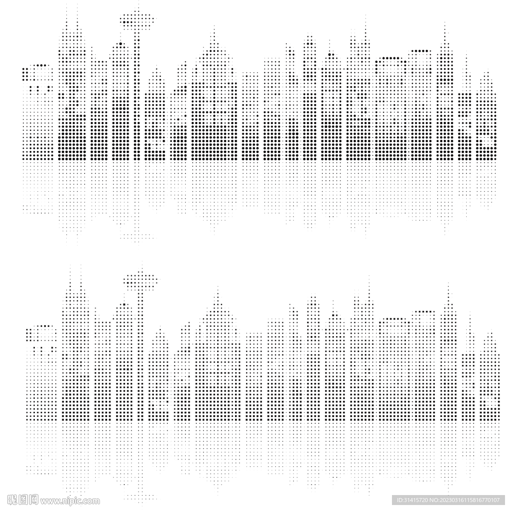 圆点方形城市镂空
