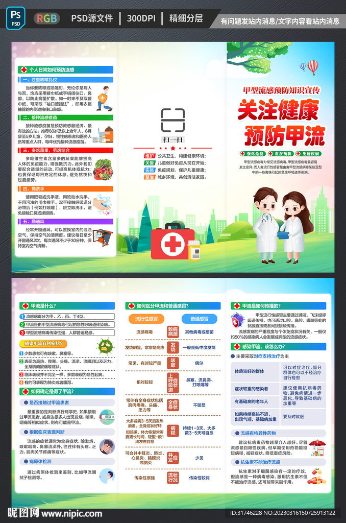 甲流三折页