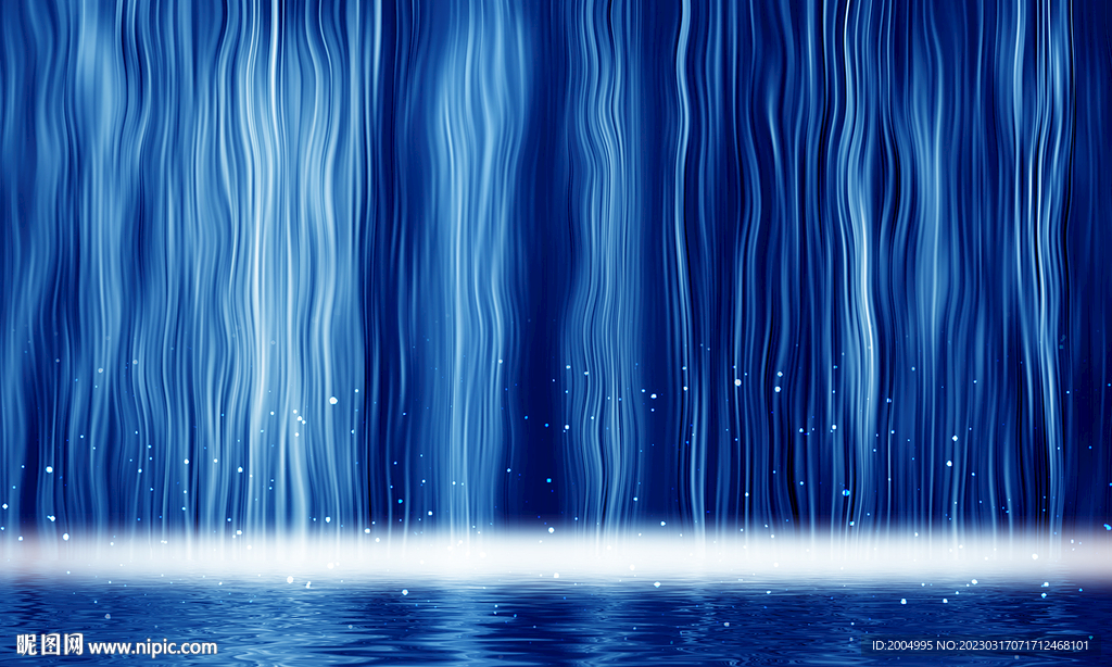 蓝色高清瀑布
