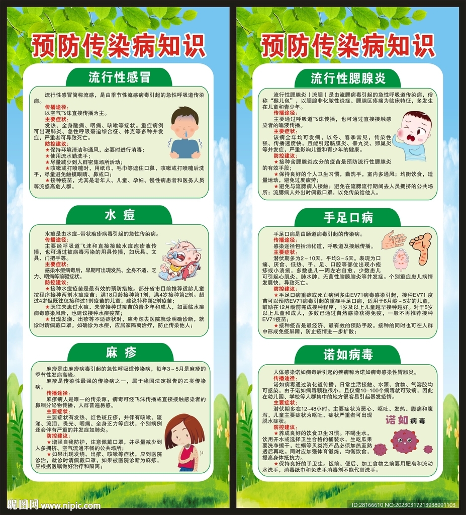 预防传染病知识展架