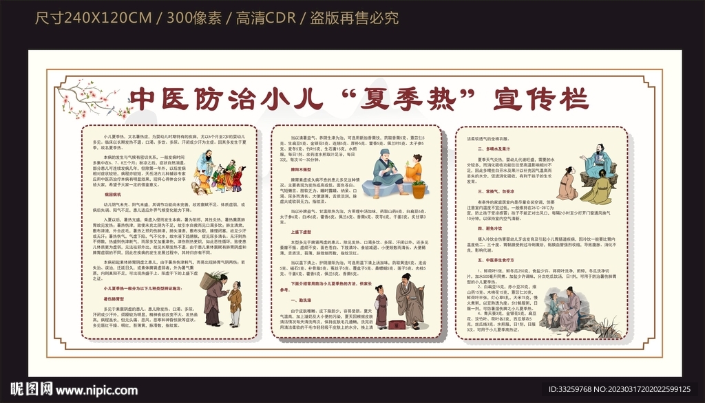 中医防治小儿夏季热宣传栏