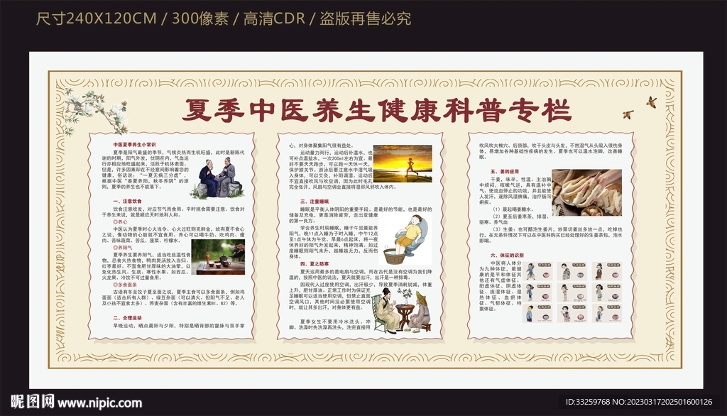 夏季中医养生健康宣传栏