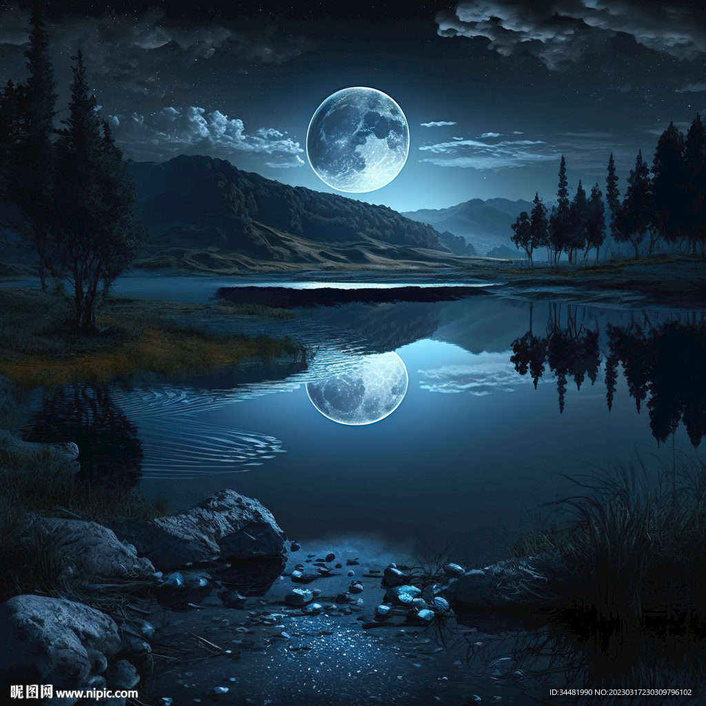 优雅的野外夜景
