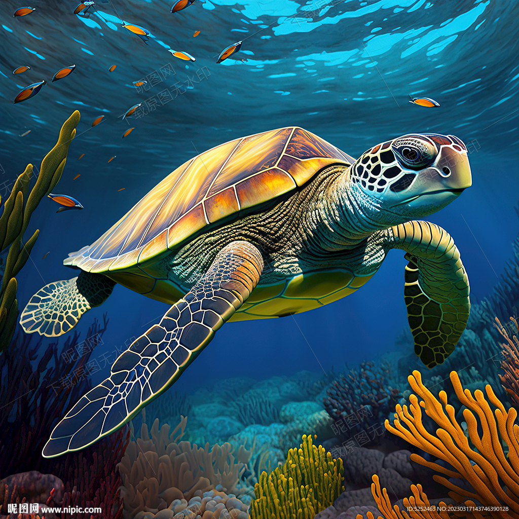 大海深处的海龟