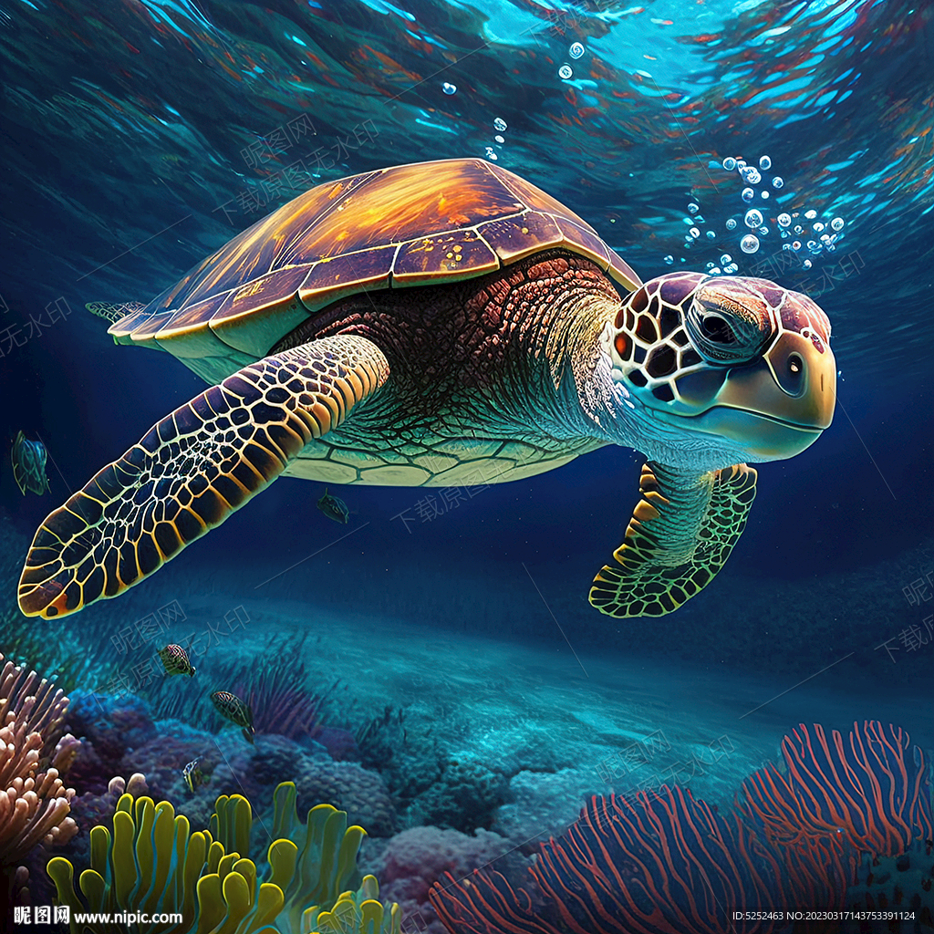 大海深处的海龟