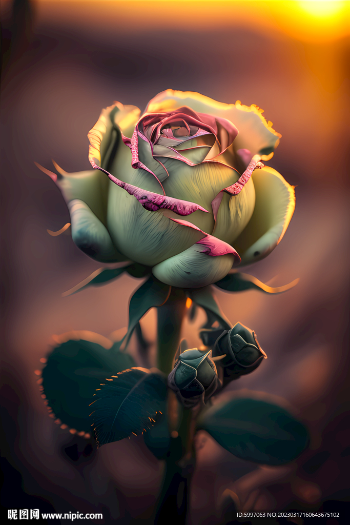 黄昏玫瑰花