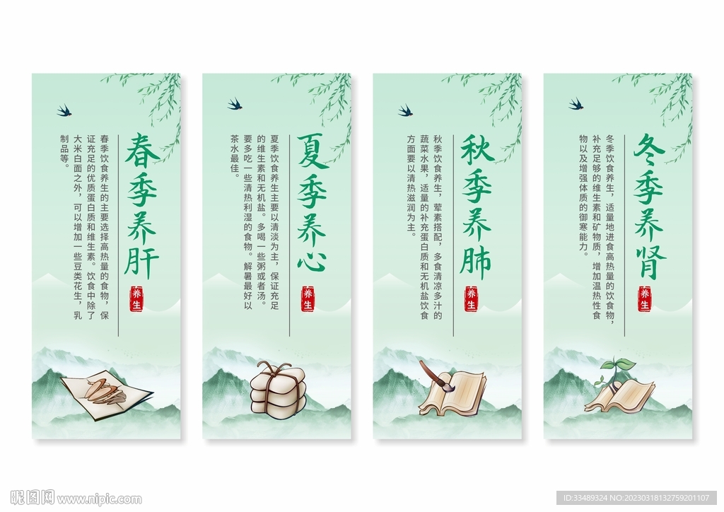 中医养生挂画展板