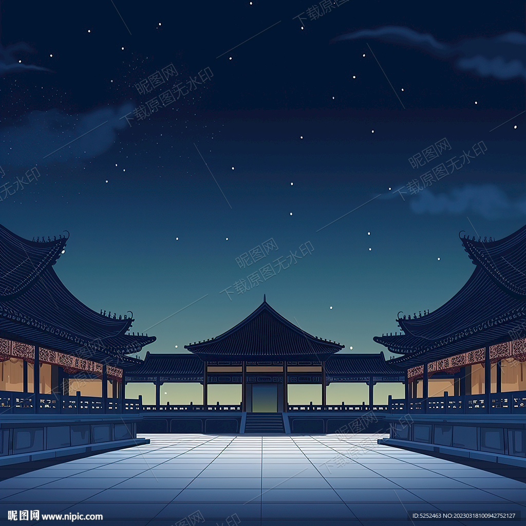 卡通古典建筑