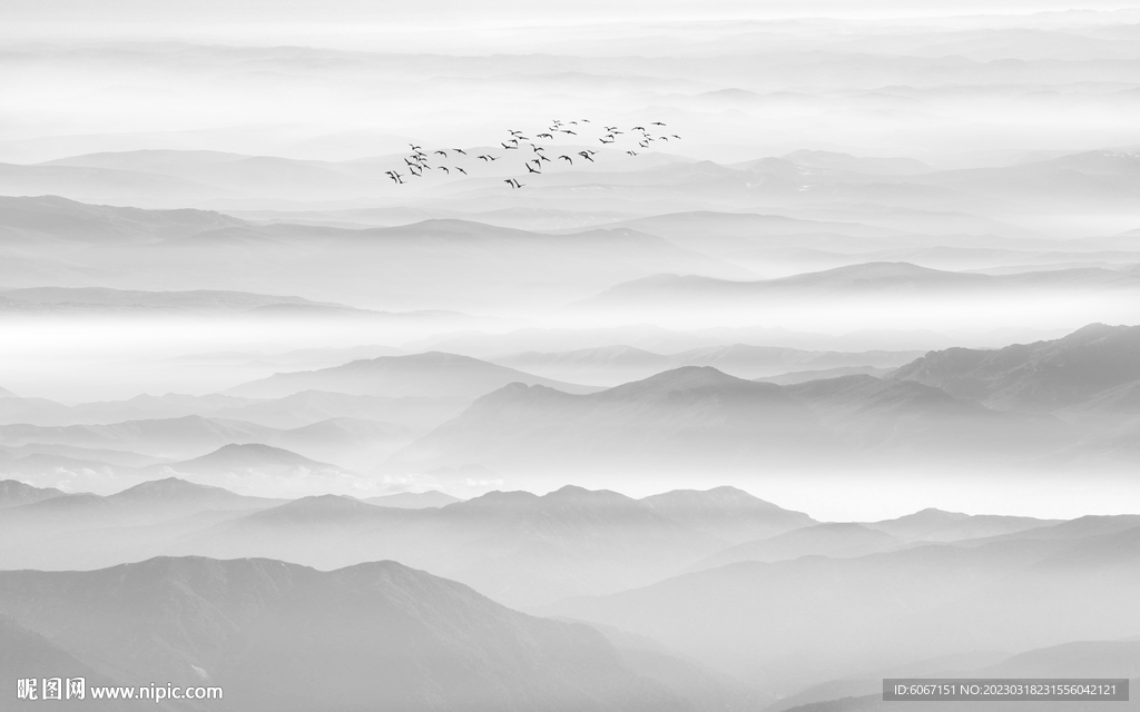 水墨山