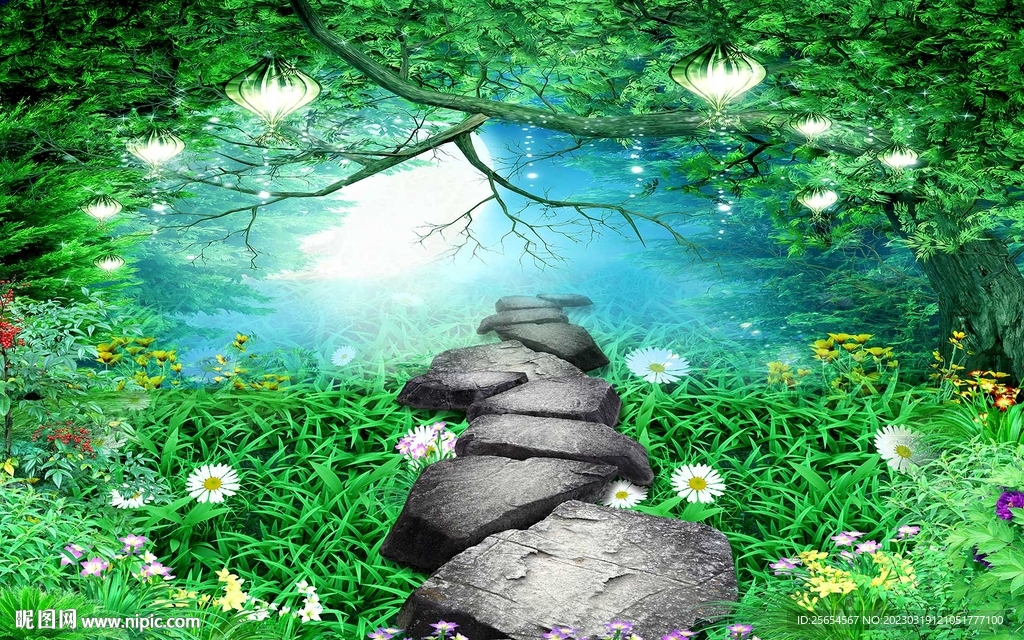  梦幻森林背景墙