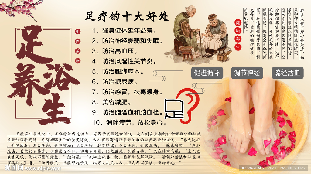 足疗养生背景墙