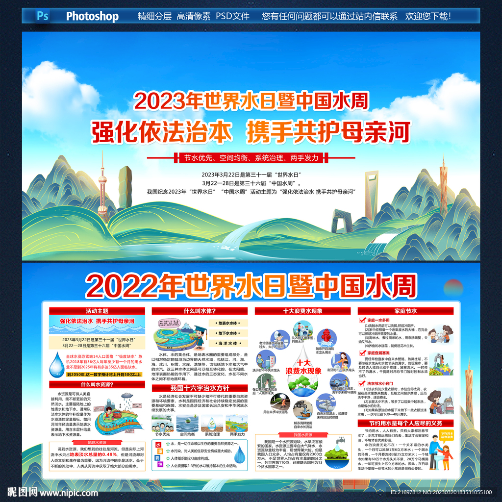2023世界水日中国水周宣传栏