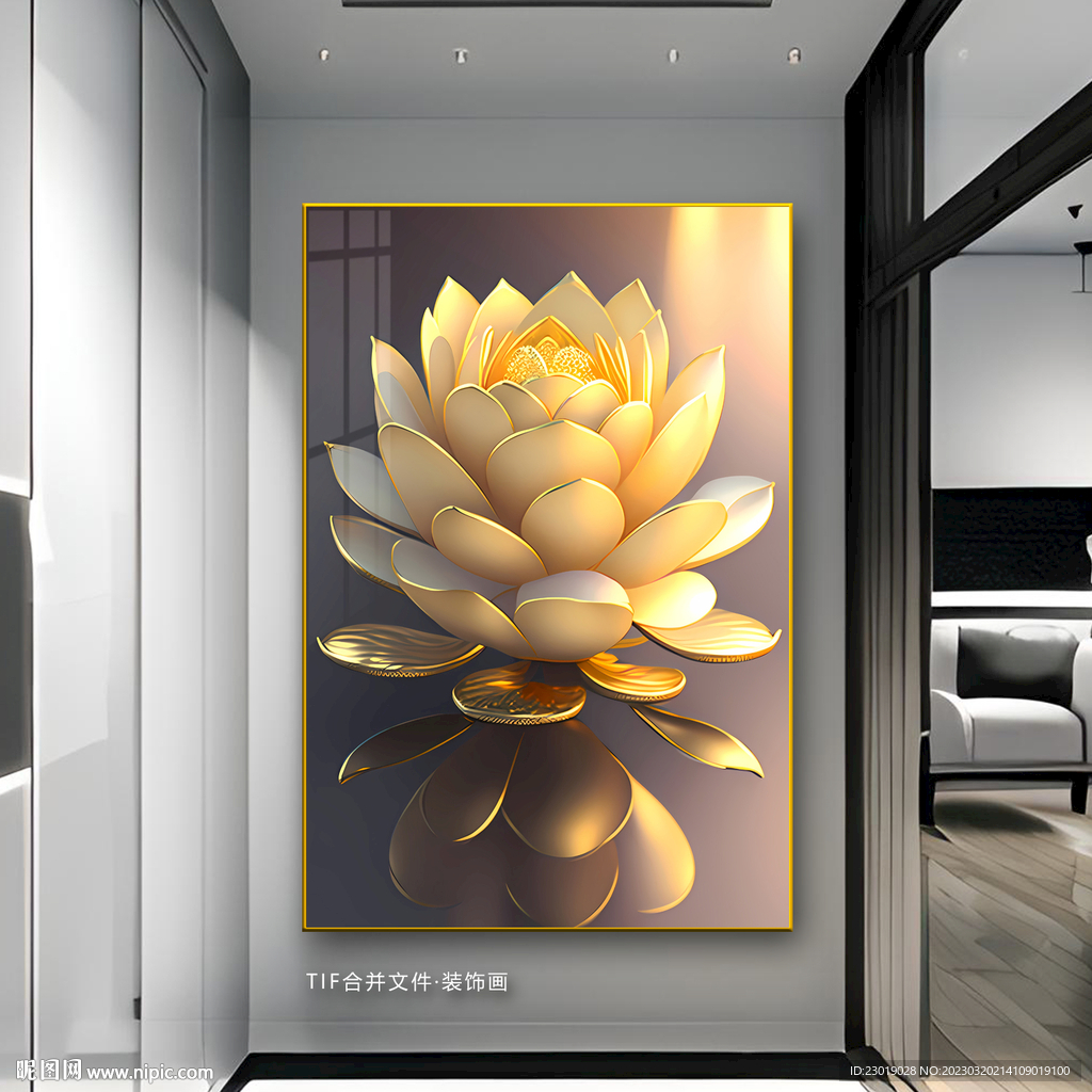 发财莲花玄关