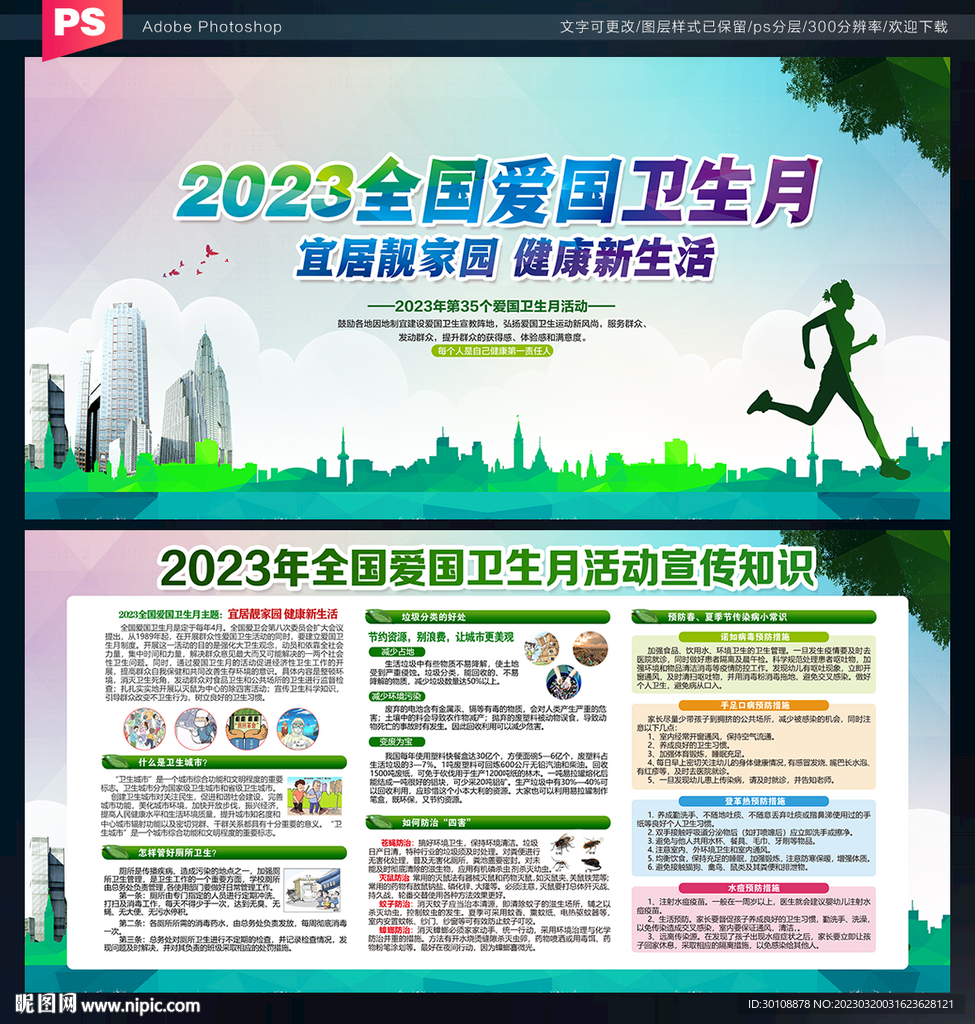 2023年爱国卫生月宣传展板