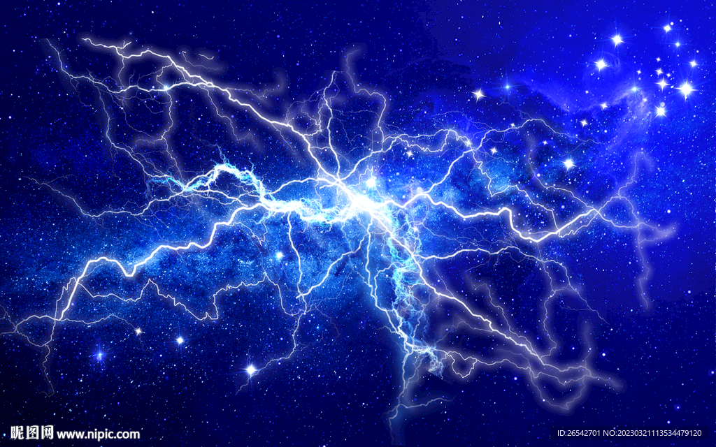 闪电星空