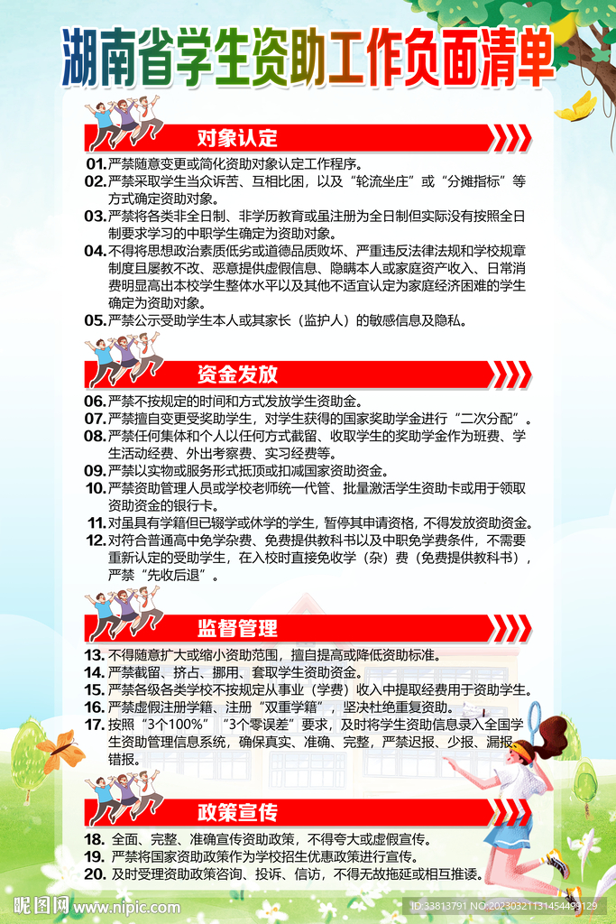 学生资助工作负面清单